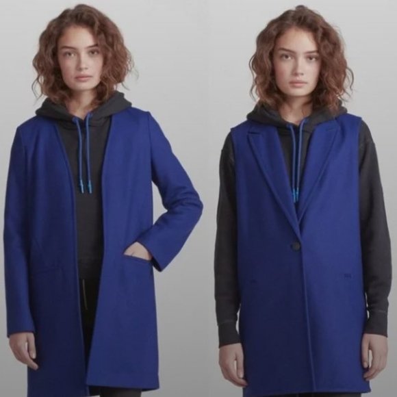 Rag & Bone blue Kaye Wool convertible coat size 6 NWT - Picture 5 of 11